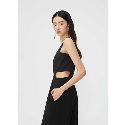 NEELLY纳俪商场同款夏新款黑色无袖镂空高腰连体裤女直筒垂感长裤N25054Q04414 商品图2