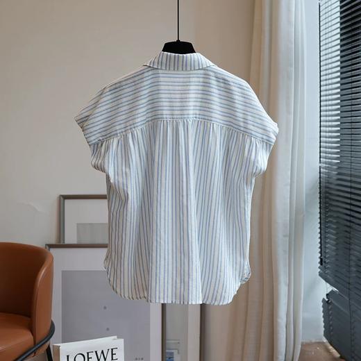 【霓颜 法式气质小飞袖条纹衬衫】80-140斤可穿，版型宽松垂顺，面料轻薄舒适柔软，上身百搭文艺风！ 商品图7