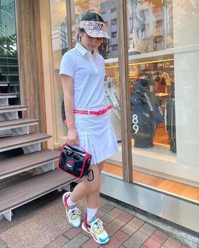 Master bunny 女士高尔夫 2WAY弹力提花百褶修身透气短裙