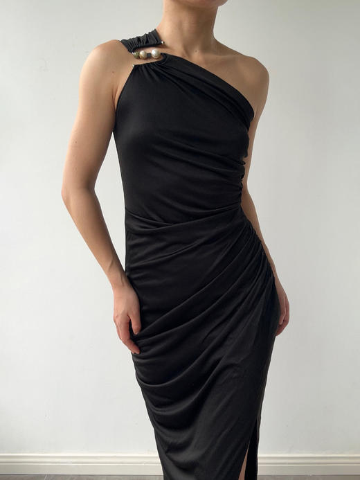 SIJIA｜斜肩醋酸针织连衣裙 [ 黑SS2549 / 米白SS2550 ] 商品图5