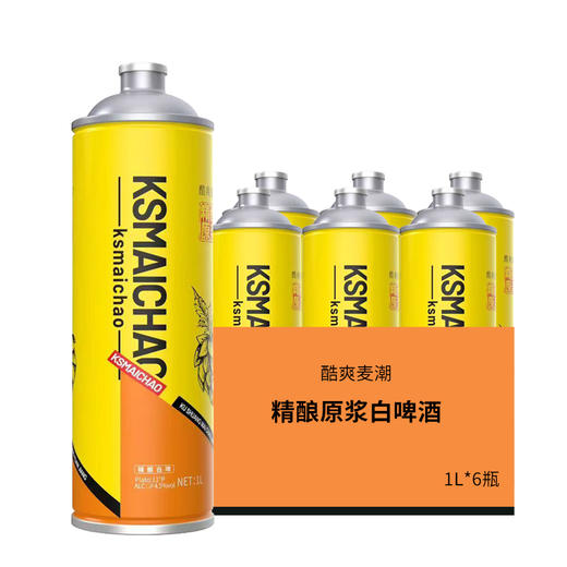 酷爽麦潮 精酿（浑浊）白啤酒 1L*1瓶/6瓶 商品图2