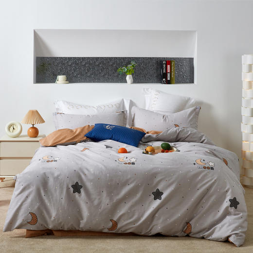 利路米特惠款全棉印花四件套 四季可用月之星 商品图0