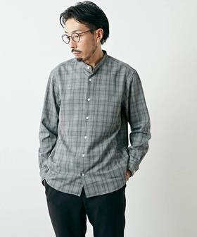 MEN'S MELROSE 男士 经典日系格纹带领衬衫 休闲长袖衬衣