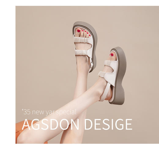 【🔥爆款团购】5cm厚底显腿长！度假风罗马凉鞋✨法式仙女必备，松糕设计超显高💃夏日出游搭配神器，轻松穿出大长腿❤️ 商品图7