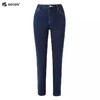 波顿女士直筒牛仔裤女秋深蓝色火山岩储热保暖显高显瘦休闲百搭长裤子LE262321 商品缩略图4