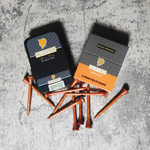 Hloves高尔夫木梯铁盒/纸盒装 高质量实木 球tee 商品图2