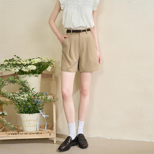 【纯棉】简约随性休闲短裤女夏季显高显瘦A字短裤V1150664 商品图0