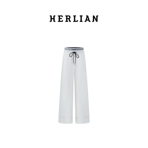 Herlian2025年春夏新品女士花边拼接装饰长裤【加长版裤长加8CM】 商品图4
