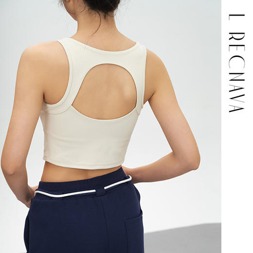 L RECNAVA 后背镂空一体固定杯背心 不跑杯移位 副乳友好 商品图0