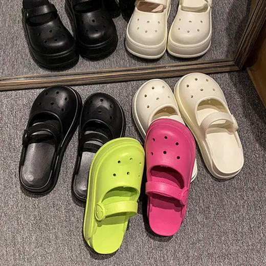 【氛围感十足】洞洞鞋厚底凉拖鞋女士夏季外穿室内居家少女心网红同款沙滩凉拖鞋。ry 商品图2