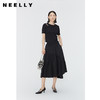 NEELLY纳俪商场同款夏季新款不规则设计感半身裙女褶皱时尚长裙N25054E04658 商品缩略图0