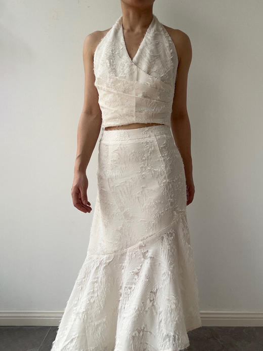 SIJIA｜蕾丝流苏挂脖上衣 [ 白SS2551 ] 商品图1