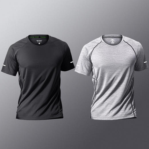 【4件仅99 秒速干爽 优某ku同厂品质】弹力十足夏季型男运动T恤 商品图0