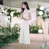 IWY/法式名媛短袖新款白色连衣裙女夏季正式场合包臀西装裙Q14337 商品缩略图2