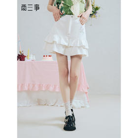 两三事雪吻椰蓉2025夏季新款甜美双层荷叶边裙摆烫钻玫瑰花半身裙