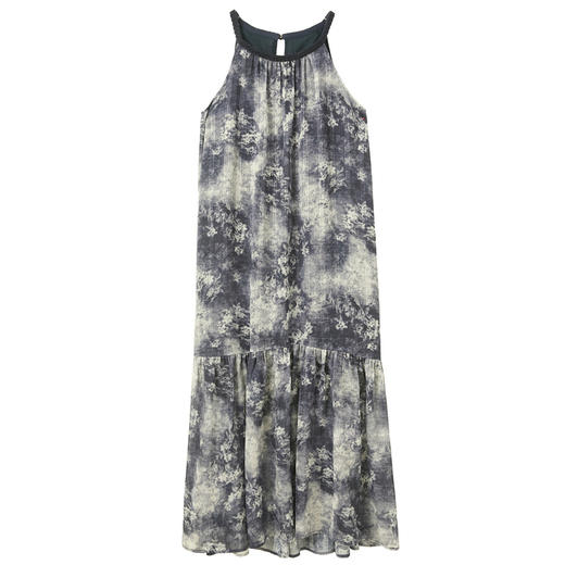 三彩【墨澜听雨】2025夏季新款亮丝雪纺连衣裙新中式吊带长裙C 商品图4