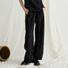 谜底阔腿裤女2025夏季新品通勤黑色弹力宽松特色长裤子252MK0527 商品缩略图0