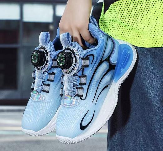 男童鞋透气夜光旋转纽扣男孩网面中大童休闲篮球运动女孩儿童跑步 商品图3