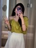 9.3秒杀~ 设计师品牌-5812荷叶边夏季法式露肩锁骨v领上衣-喜出 商品缩略图0
