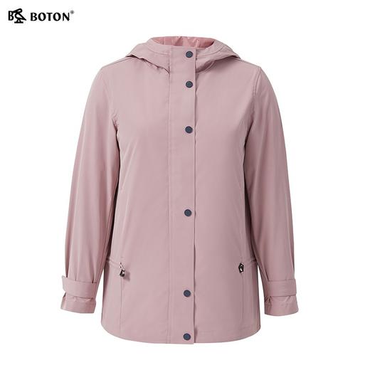 【防风舒适】波顿女士春秋季粉色时尚短款连帽风衣外套LJ890123 商品图6