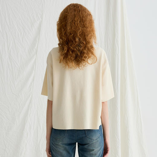 谜底针织衫短袖女2025夏季新品复古文艺宽松H型短毛衣252MZ0892 商品图2