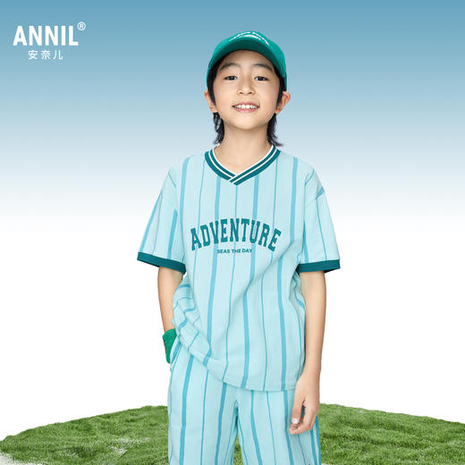 男童清凉运动T恤V领短袖上衣新款安奈儿童装实体店同款AB421750 商品图1