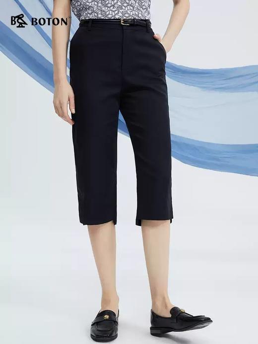 波顿女士春夏季美式休闲天丝弹力舒适修身七分休闲裤LF657224 商品图1