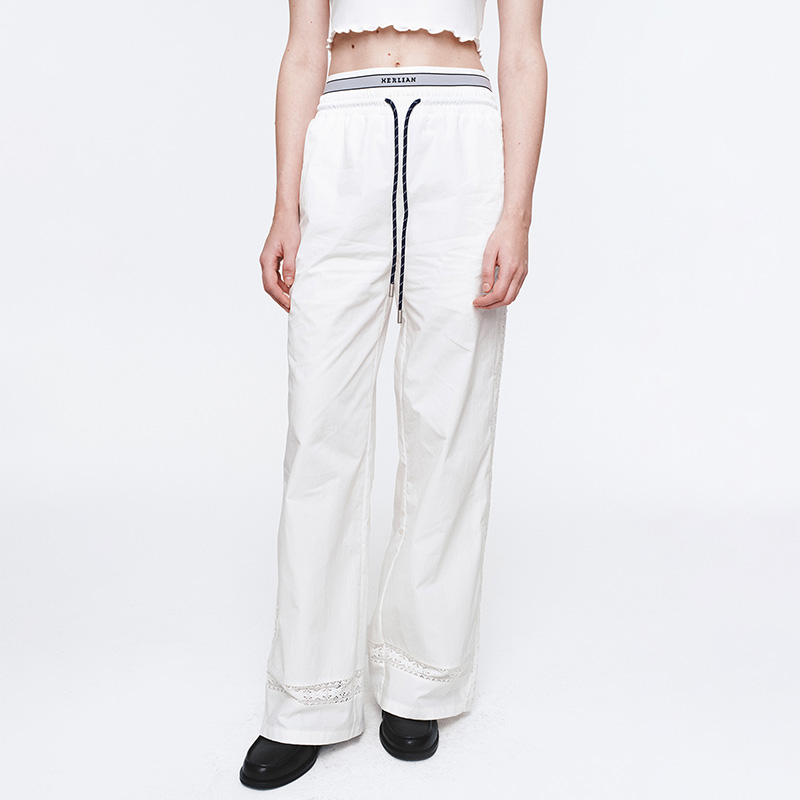 Herlian2025年春夏新品女士花边拼接装饰长裤【加长版裤长加8CM】