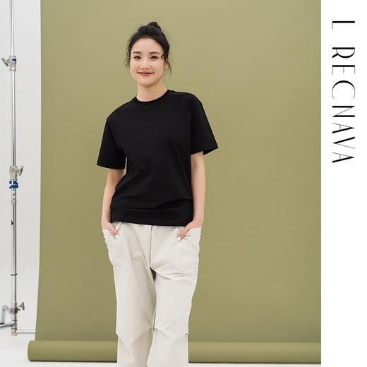 L RECNAVA 男女同款液氨无压抗菌短袖 自带凉感 运动休闲宽松大版T 商品图7