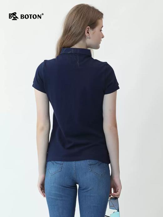 波顿女士夏季经典美式纯棉休闲修身polo衫短袖T恤LT207220 商品图1