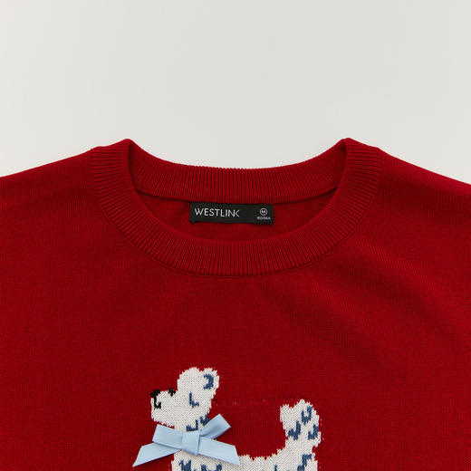 【限时秒杀】甜美可爱小狗图案短款针织衫女夏季简约百搭短袖上衣V0051035 商品图5