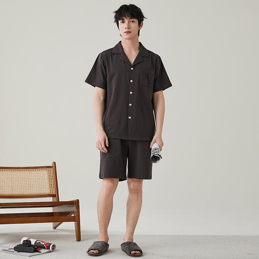 I'd爱帝男士短袖套夏季薄款透气纯棉家居服套装 商品图6