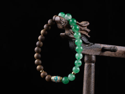 xy0269沉香+非洲翠925银手串 商品图8