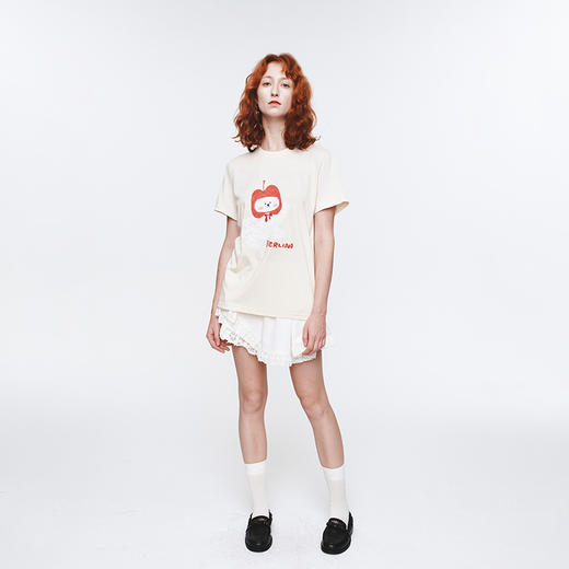 Herlian2025年春夏新品苹果小狗logo图案设计宽松T恤休闲短袖 商品图1