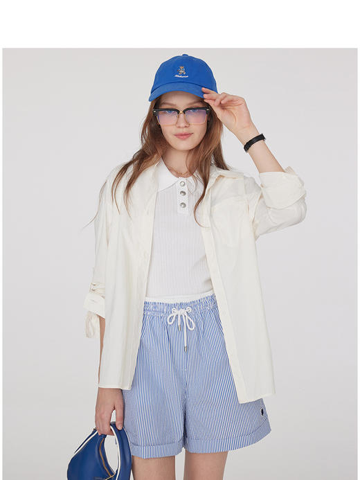 Teenie Weenie小熊字母衬衫女夏季女衬衣TTYA252506W 商品图0