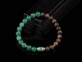 xy0269沉香+非洲翠925银手串