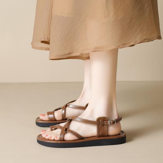 外穿平底罗马凉鞋女夏2025新款休闲沙滩鞋厚底凉拖鞋35到43大码 商品图2