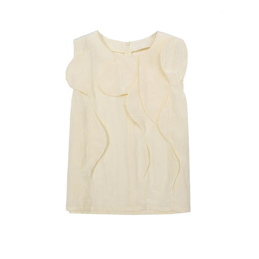 谜底衬衫无袖女2025夏季新品通勤立体装饰浪漫合身上衣252MS0640 商品图4