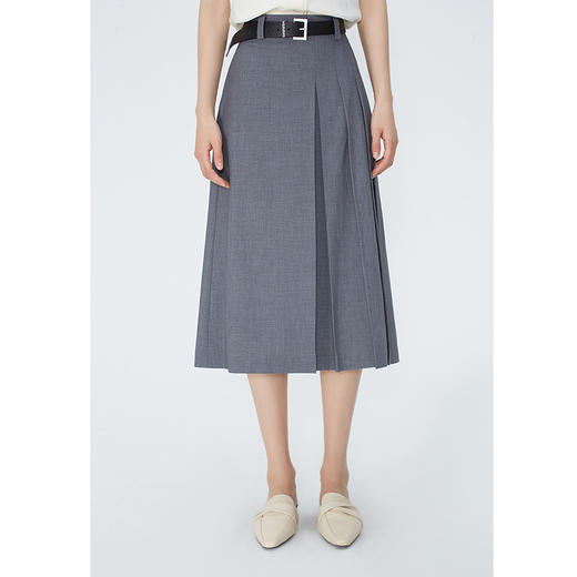 NEELLY纳俪商场同款夏季新款灰色西装中长款半身裙女高腰显瘦长裙N25054E04653 商品图1