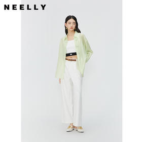 NEELLY纳俪商场同款夏季新款莱赛尔新中式衬衫女盘扣百搭清新外套N25054B04628