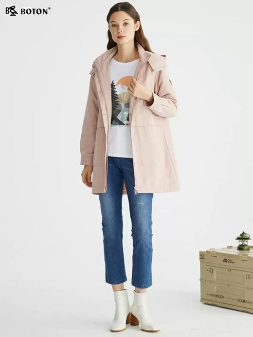 波顿女士夏季薄款九分直筒冰爽天丝浅蓝色高腰牛仔裤LF622222 商品图4