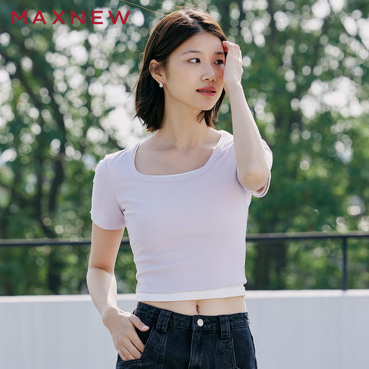 【T恤】方领短袖T恤 1P2221231 商品图0