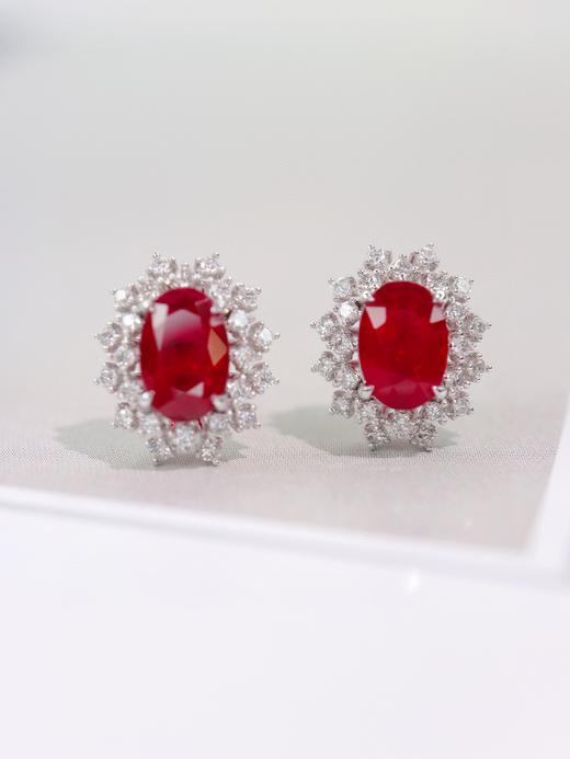 1.8ct刻面红宝石耳钉 商品图1