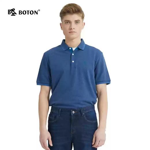 波顿男士夏季美式纯色高品质Polo衫商务休闲保罗短袖t恤MT215221 商品图1