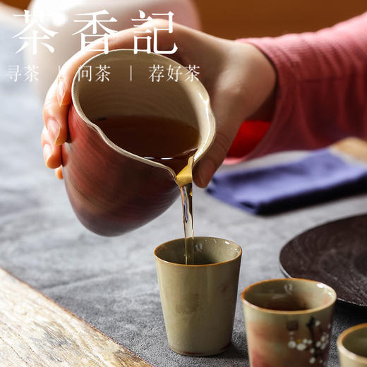 茶香记 牧渔漆红高葫芦公道（内白）210ml陶瓷公道杯分杯茶室茶具 商品图2