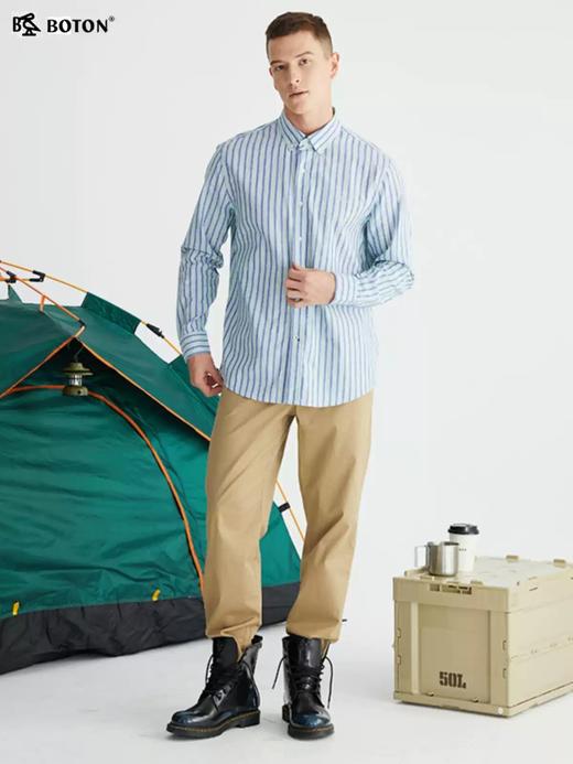 波顿男士春夏季时尚百搭卡其色直筒宽松休闲裤ME803122 商品图4