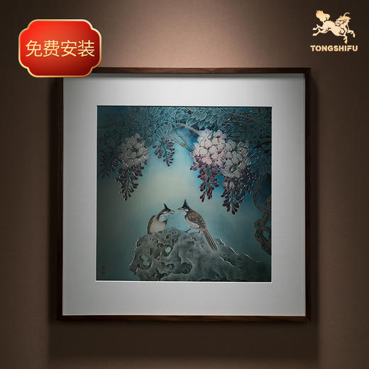 铜师傅 手工錾刻 铜雕画《空幽浪漫》客厅玄关沙发背景墙装饰画 商品图0