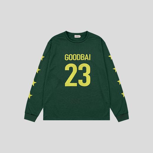 GOODBAI 23编号logo星星印花撞色圆领网面长袖卫衣 商品图2