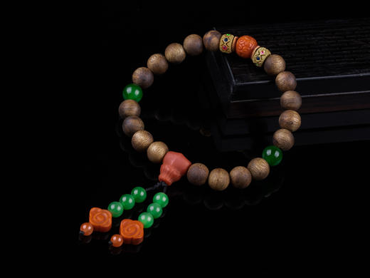 XY0228沉香+南红碧玉手串 商品图2