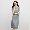 【专属特价】熙世界灰色通勤闪片圆领连衣裙女夏季新款简约休闲收腰T恤长裙子 商品缩略图3